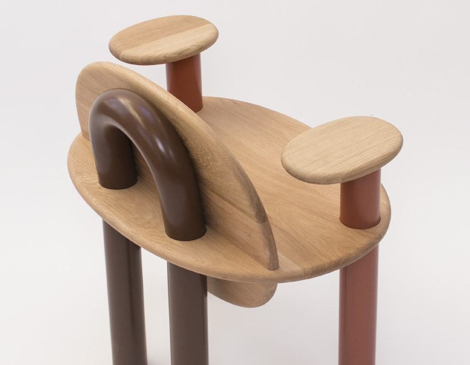 The TOT Chair from behind, showing the looped back leg